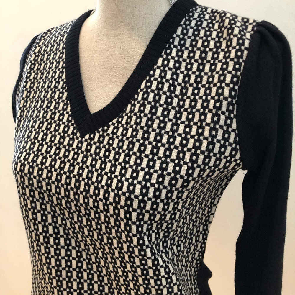 Banana Republic Black and White V-Neck Sweater